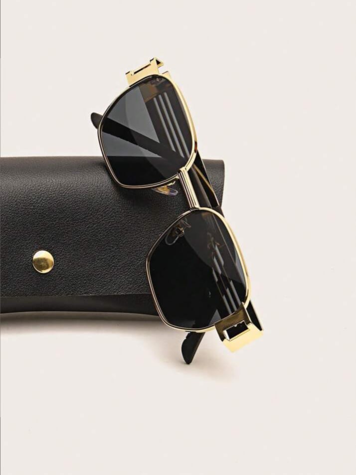 THE-DRISTY Unisex Retro Punk Metal Hollow Square Frame Sunglasses